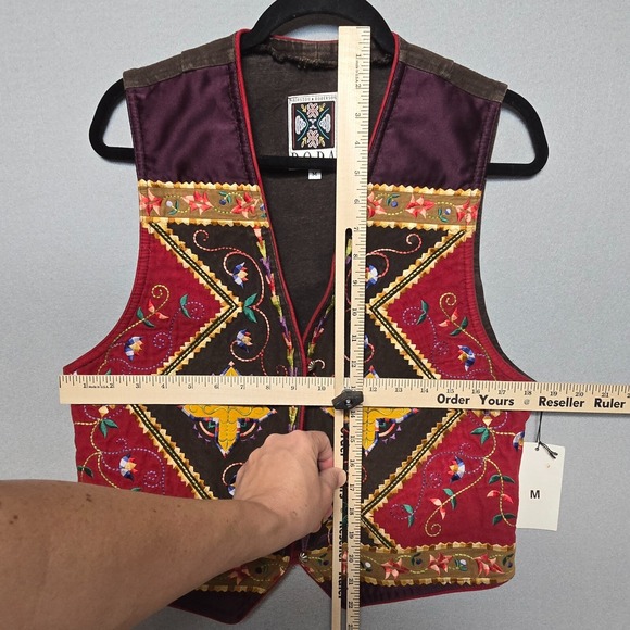 Vintage Hairston Roberson Ropa Vest Womens Medium Embroidered Western Boho Rodeo - Picture 8 of 8